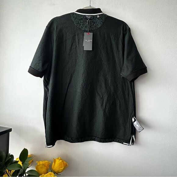 Ted Baker London Ealis Regular Fit Floral Jacquard Polo in green - Picture 13 of 13